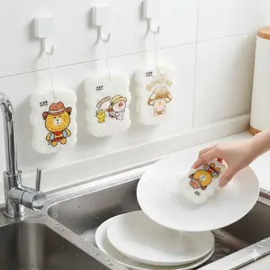 Powerful Dual-Sided Dish Sponge Scrubber for Kitchen & Commercial Use. Non-Scratch, Antibacterial, Reusable, Heat-Resistant Cleaning Pads for Pots, Pans, Dishes. Removes Stains Effortlessly!