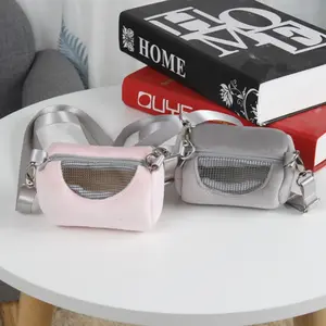 Portable Hamster Backpack Carrier, Warm Small Pet Bag for Gerbils & Guinea Pigs, Travel-Friendly Round Cylinder Design