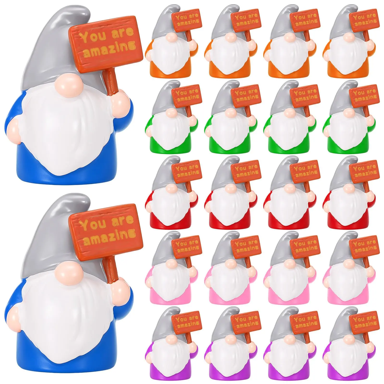 Back to School Gift Mini Gnomes Figurines 3D Gnomes Statues with Motivational Quotes Tiny Gnome Ornament Desktop Decorations Emotional Support Appreciation Gift for Coworkers Staff Friends Students Perfect for Independence Day Veterans Memorial Day
