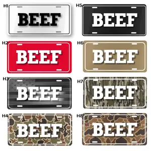 BEEF Camo License Plate, Funny Camo Truck Tag Car Decor Hunting Truck Accessories Gift for Men Farm Ranch Style