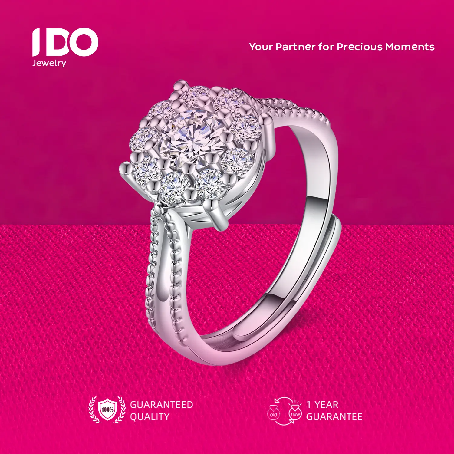 [Crazy Sale] FS-R19 Ring Women Accessories Elegant Beautiful and Luxurious Wedding Couple I DO Jewelry Official R19