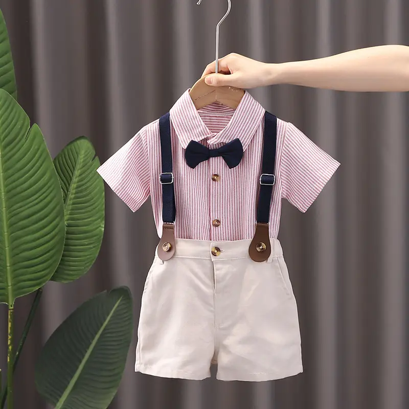 Children's School Uniform Summer Kindergarten Outfit Kids Class Uniform Performance Boys and Girls Shirt Clothing Set Short Sleeve Two-Piece SetDAN