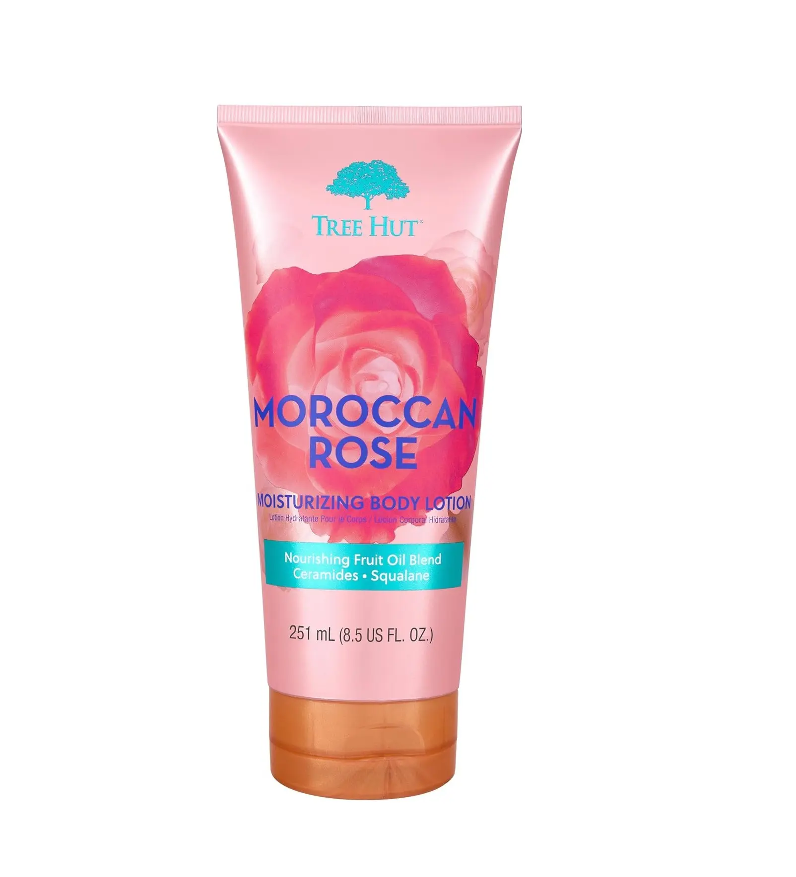 Tree Hut Moisturizing Body Lotion, Moroccan Rose, 8.5 Fl Oz | Ceramide and Squalene Formula Helps Protect Skin, Long-lasting Hydration Leaves Skin Feeling Soft & Moisturized