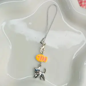 Cute Cat & Fish Design Keychain Animal Shaped Pendant for Camera Phone Backpack Charm Fashion Accessories for Women Men Trendy Gift Idea Decor Hanging Ornaments Hangable - Decoration