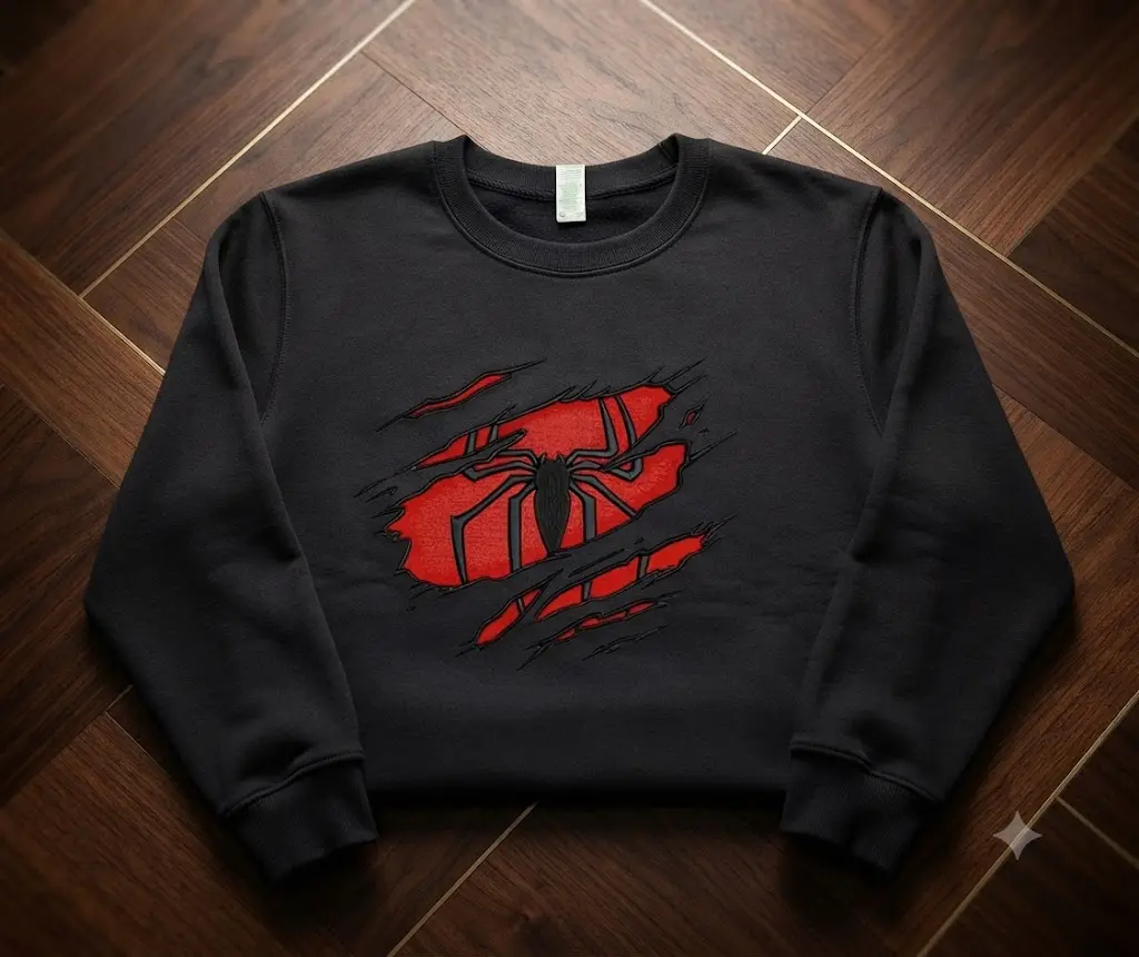 Spider Sweatshirt | Embroidered Spider Crewneck | Gothic Clothing | Y2K Alternative Fashion, Halloween Gift Viktoriia