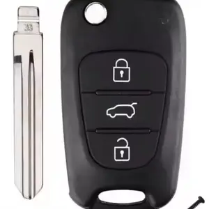 Modified Flip Remote Key Case, 3 Button Blank Key Folding Box, Suv Right Slot with Standard Slot, Suitable for Modern Vehicles