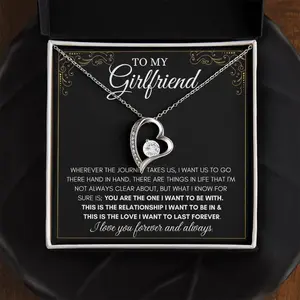 To My Girlfriend Necklace - Perfect Romantic Gift for Girlfriend Soulmate Birthday, Christmas, Anniversary, Valentines Day Gift, Couples Jewelry