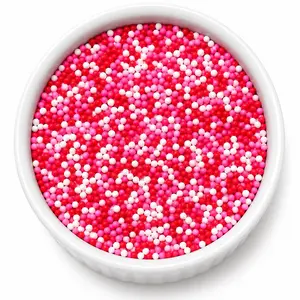 DIY Dot Cake Sprinkles - Nonpareil Cake Dots Red Pink & White