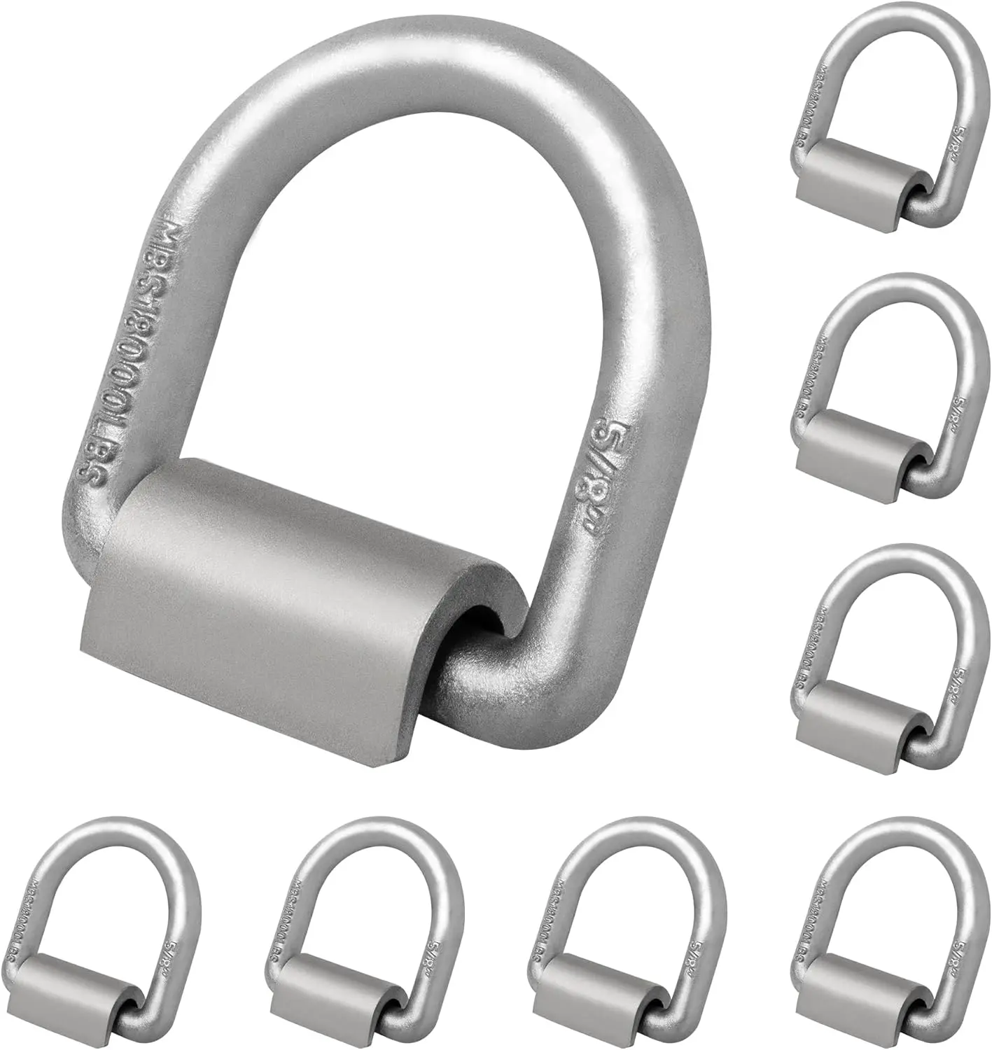 8 Pack 5/8" Weld on D Ring, 18000lbs Heavy Duty Forged D Ring Tie Down Anchor for Trailer,  Cargo, Boat, RV