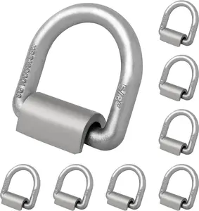 8 Pack 5/8" Weld on D Ring, 18000lbs Heavy Duty Forged D Ring Tie Down Anchor for Trailer,  Cargo, Boat, RV