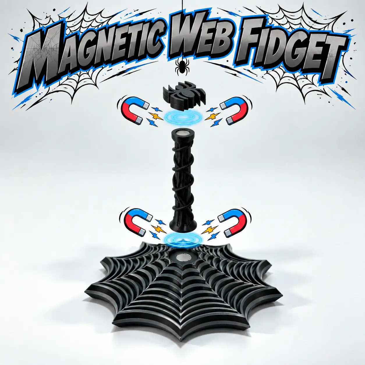 Spider Noir Black - Magnetic Fidget & Sensory Toy