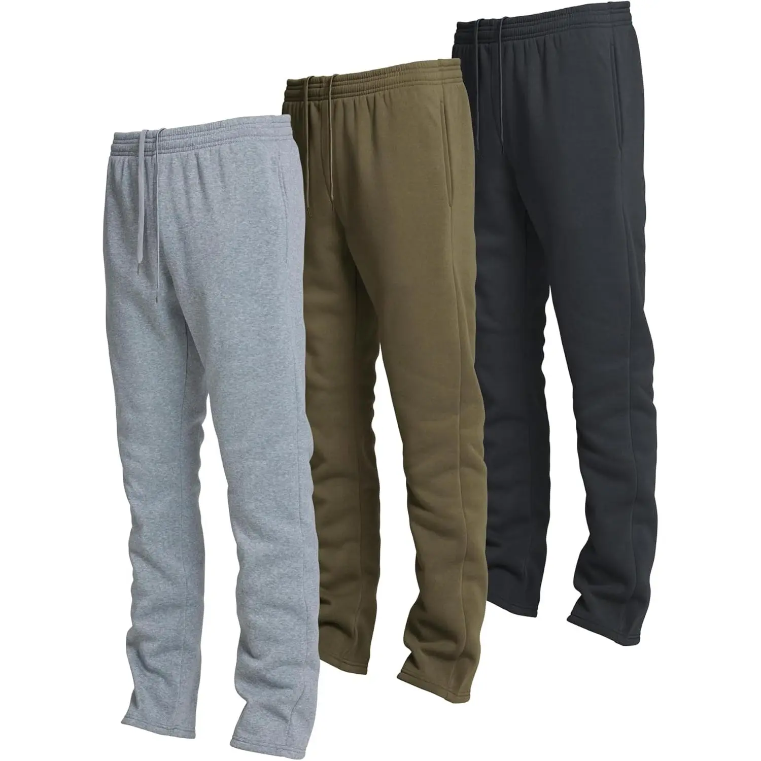 3 Pack Mens Open Bottom Sweatpants with Pockets, Casual Sweatpants for MenGift 3 Pack Mens Open Bottom Sweatpants with Pockets, Casual Sweatpants for MenGift
