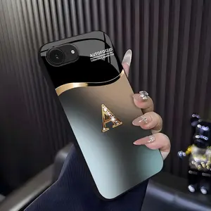 Suitable for [iPhone 16e] high-end phone case🥰,Luxury Gradient Metallic Bling Rhinestone 26 Initial, Trendy Diamond Monogram Letter Phone Cover Gift for Her 952
