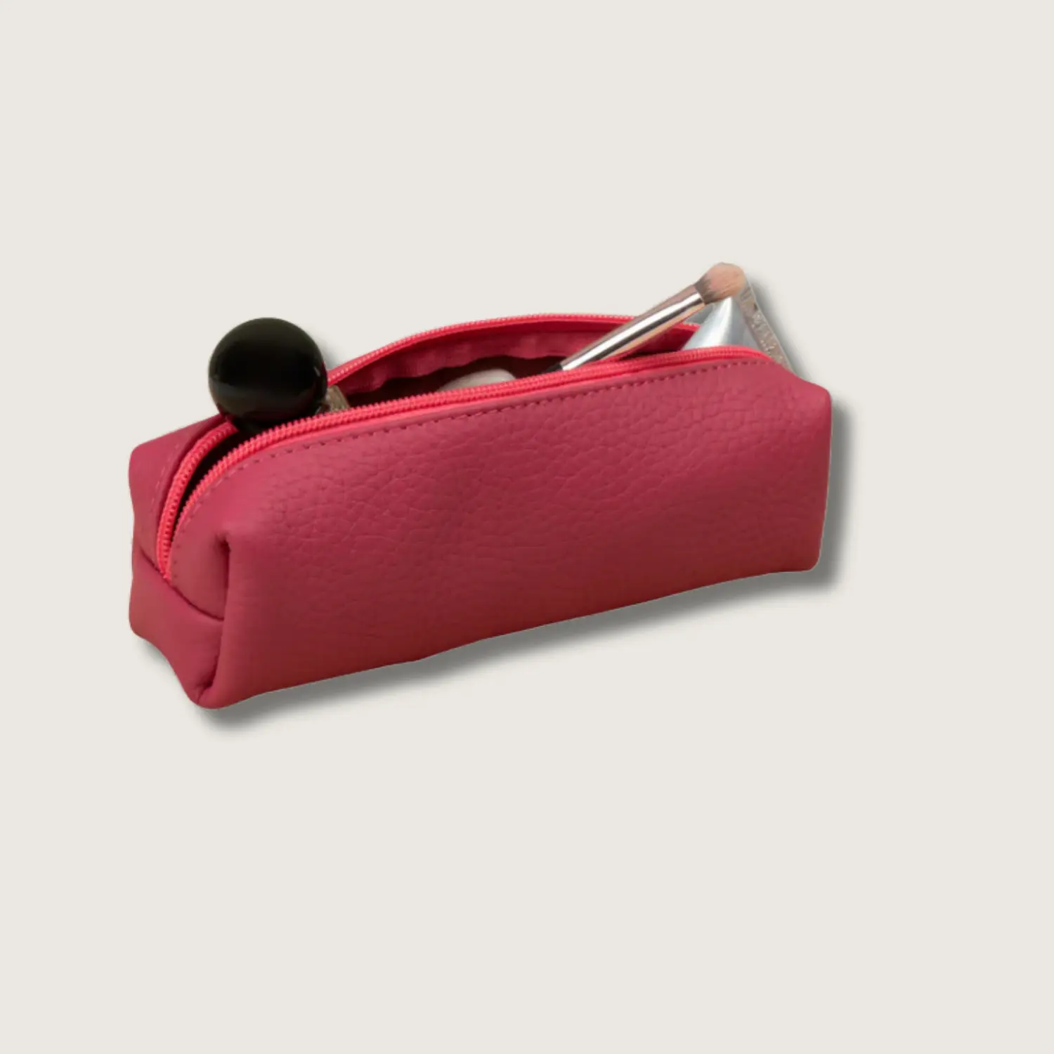 Aurora Elegant Leather Make-Up Bag - Pink Zip-Up Pouch for Daily Use, Pouches Make-Up Bags, Zip-Up Make-Up Bags