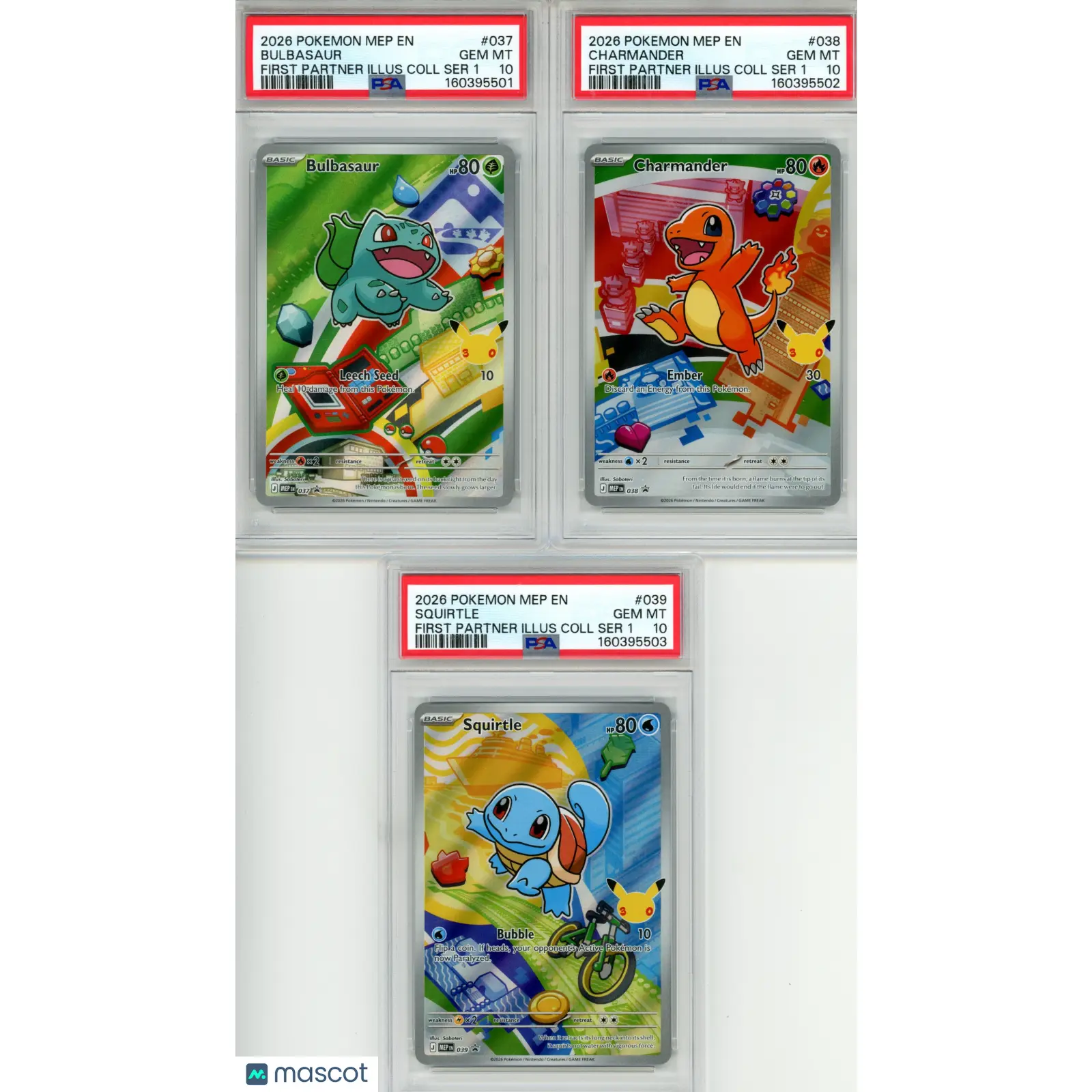 2026 Pokemon First Partner Illustration Coll Series 1 PSA 10 Sequential Set