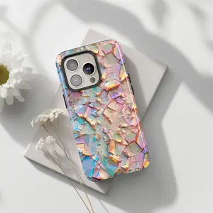Prismatic Crystal Shard Phone Case | Holographic Glam 3D Texture Cover for IP Phone 16 15 14 13 12 11 Pro Max Plus Mini X XR XS Max 8 7 Plus