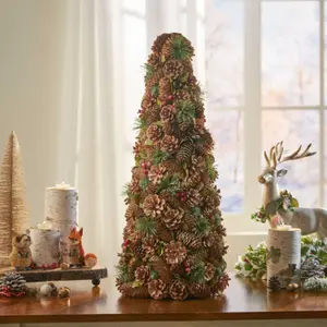 PINE CONE TABLE TOP TREE easy-to-use, holiday festivities