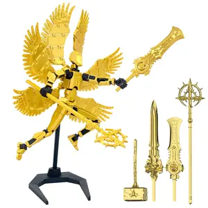 (Assembly Completed) 3D Printed T13 Action Figure 5.54-inch Titan 13 Action Figure with 9 Types of Weapons and 5 Types of Hands, Dummy 13 Action Figure，Lucky 13 Action Figure