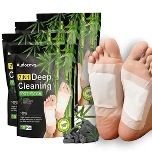 Audozava 10 to 40 pieces Ginger & Bamboo Vinegar 2-in-1 Deep Cleaning Foot Patch, Natural Herbal, Body Detox & Mood Lift, Foot Care Pad