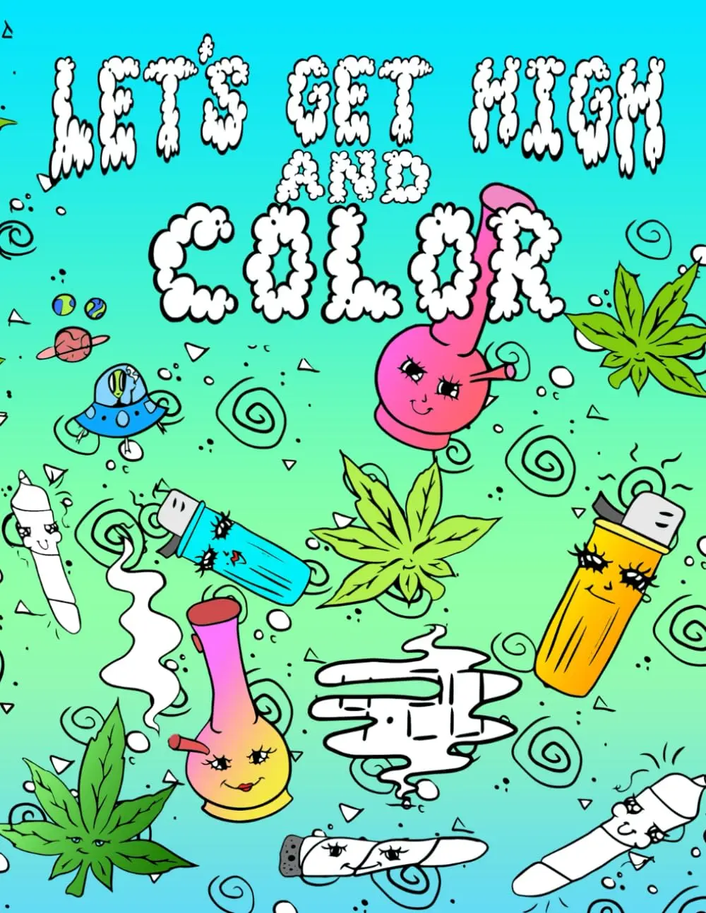 Adult Blacklight Interactive Activity Book - Glossy Cover, Solid White Paper, Paperback Format, Bonus Pages, Unique Designs, Art Markers Pen Compatible, Crayons Compatible