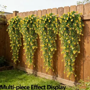 6Pcs UV-Resistant outdoor Artificial Hanging Plants with Flowers & Leaves, Realistic Faux Greenery for Home & Garden Decor, Perfect for Weddings, Engagements & Christmas,fade resistant fake flowers,weatherproof,long-lasting,long-lasting and realistic.