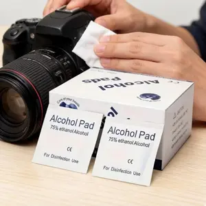 First aid box essential, 75% alcohol swabs 100 pieces per pack, skin wound disinfection and cleaning supplies