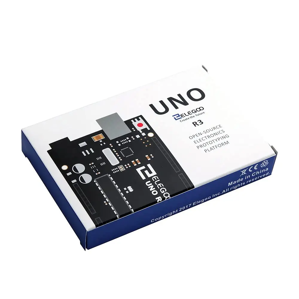 ELEGOO UNO R3 Microcontroller Board with ATmega328P, 16u2 Chip, ROHS Compliance, Arduino-Compatible USB Cable for Single Board Computer Prototyping Projects