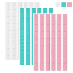 288 Pcs Adhesive Poster Sticky Tack Putty for Wall Hanging Removable and Reusable Mounting Putty Squares for Pictures Museum Art Photography Crafts (White Blue Pink)
