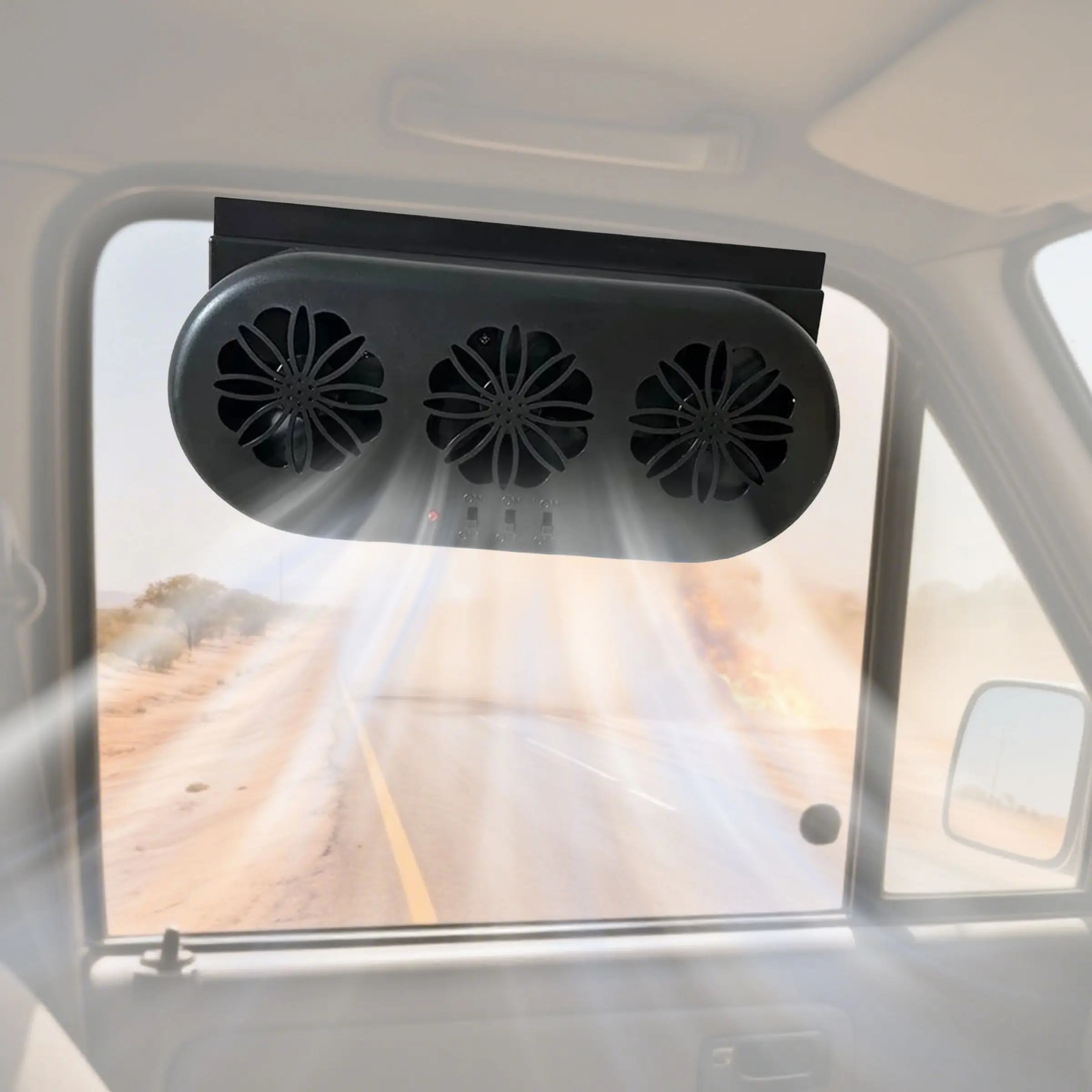 Summer Essential Solar Powered Outdoor Parking Hot Exhaust Exhaust Fan To Enhance The Air Circulation in The Car Tool Fan Car Window Fan Car Air Circulation Exhaust Car USB Interface Exhaust Fan