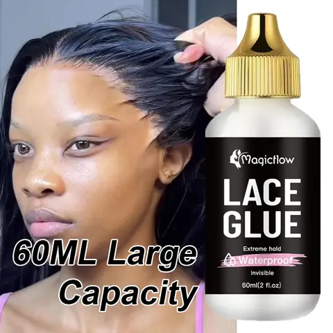 60mL / 2 Fl.Oz Waterproof Wig Lace Glue, Strong Hold, Invisible, Quick Dry & Easy Removal, No Odor Adhesive for Lace Wigs, Hair Extensions, Quick Weave