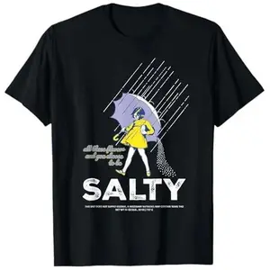 Unisex Salty Style Print Round Neck T-shirt Vintage Summer Daily Wear Breathable Cotton Top Slim Fitting Figure Flattering Womenswear Apparel