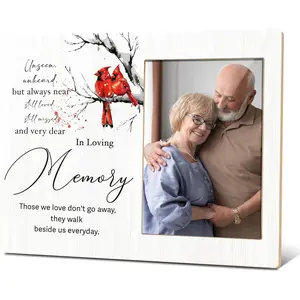 In Loving Memory Photo Frame, Cardinal Memorial Gifts For Loss Of Loved One, Bereavement Remembrance Picture Frame, Funeral Condolence Gifts, Sympathy Frame For Home Office Decor