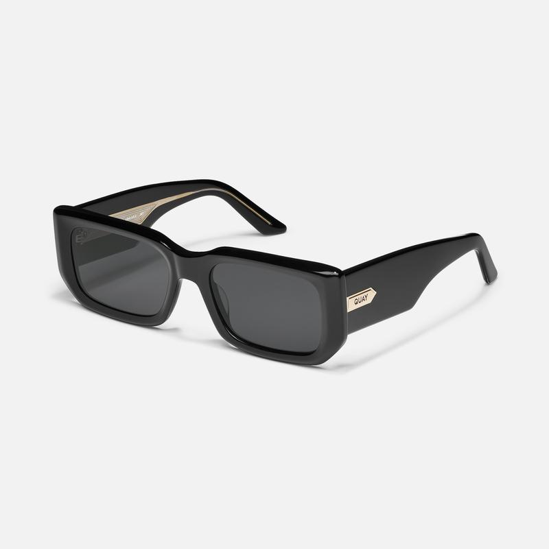 QUAY - TELL ME MORE Sunglasses - Adjustable Rectangular Acetate Frame with Universal Nose Pads & Tall Arms