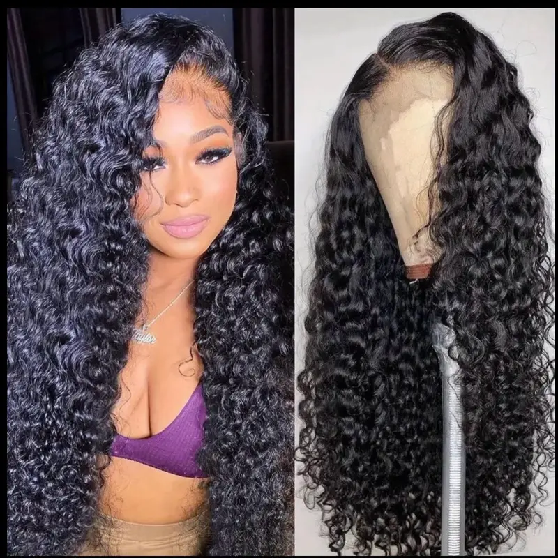 Name Deep Wavy Lace Front Wig 100% Human Hair Natural Texture Heat Resistant for Women Glueless Wave