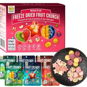 SUNGIVEN Freeze Dried Fruit Crisps Crunch Mixed Fruit 6 Packs Gluten Free Made with Fruit Vegan Healthy Snacks Ready to Eat for Yogurt Dessert
