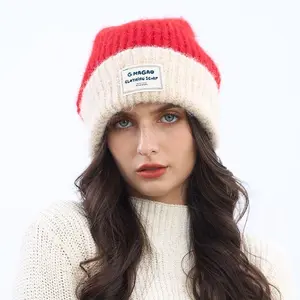 No.1 New Hat for Women Autumn and Winter Trends Woolen Cap Men Warm All-Matching Beanie Hat Loose Big Head Circumference Makes Face Look Smaller Knitted Hat