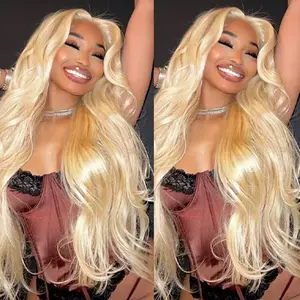 WOOLOOK 32 Inch 613 Honey Blonde Wig 200 Density Blonde Wig 613 Wig Blonde Body Wave Wigs for Women Daily