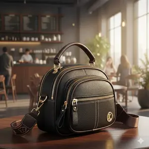 3-in-1 Multi-Layer PU Leather Crossbody Bag for Women, Convertible Shoulder Bag & Lightweight Tote, Perfect for Daily Commute & Casual Outings.