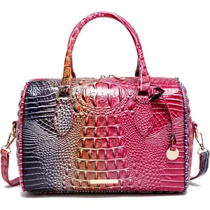 Top-Handle Crocodile Purses For Women Crossbody Leather Bags Trendy Large Capacity Tote with Shoulder Strap