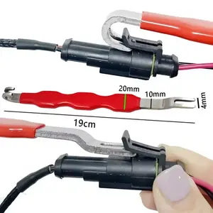 Universal Automotive Electrical Terminal Connector Separator Removal Tool 19cm Length 20mm & 10mm Terminals 4mm Width for Car Repair and Maintenance