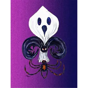 Carolines Treasures  Halloween Ghost Fleur de lis Flag Garden Size