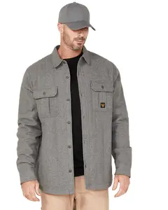 Hawx Men's Channel Quilted Flannel Button-Down Shirt Jacket - Hxfa22w67-Gry