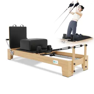 JOYRIDER Pilates Reformer, Wooden Reformer Pilates Machine for Home Workout and Studio, Pilates Equipment with Reformer Accessories, Pilates Box, Padded Jump Board-Up to 992 lbs Weight Capacity Yoga Mat