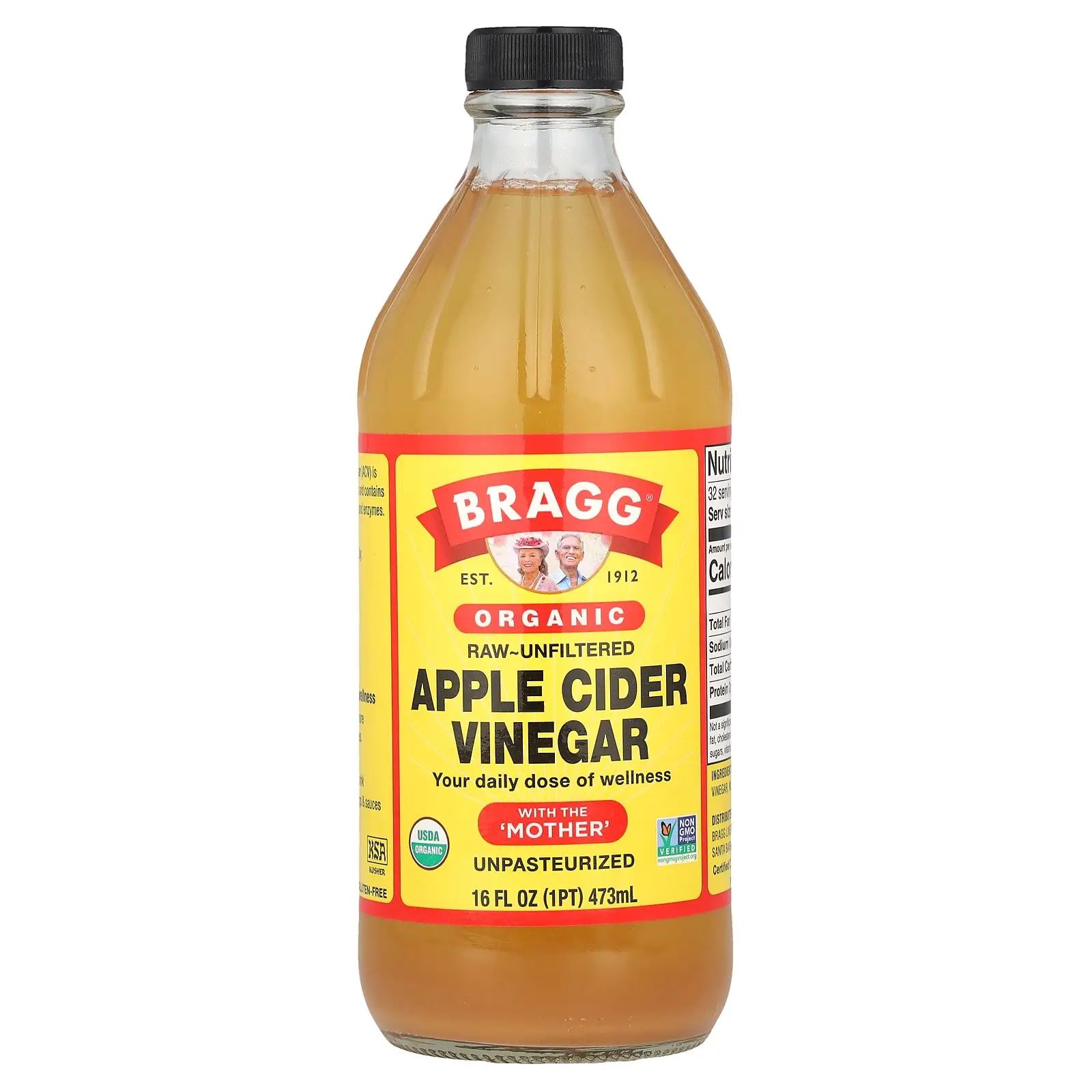 Bragg Organic Apple Cider Vinegar with The 'Mother', 16 fl oz (473 ml)