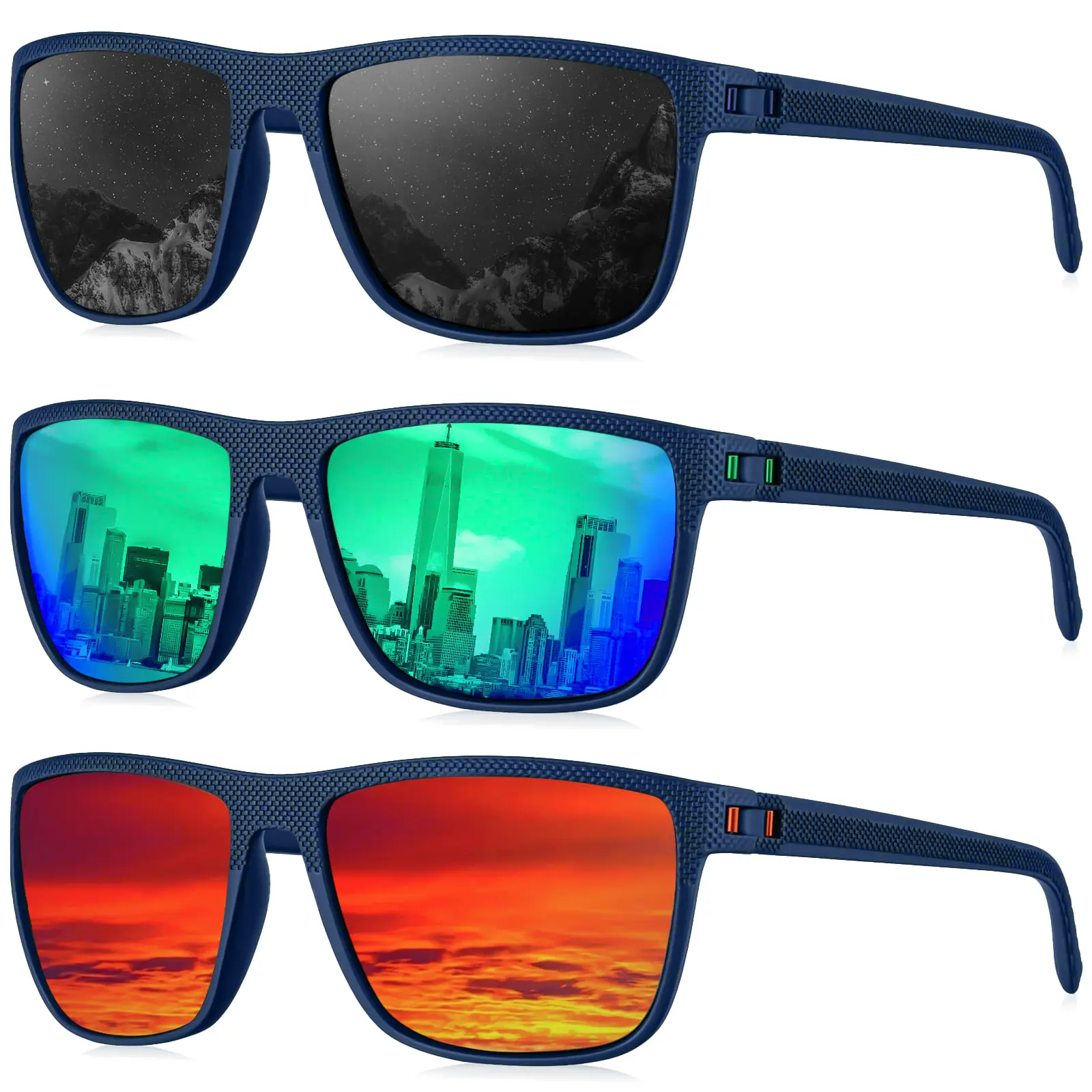 Frame Blue|lens Black/Green/Red