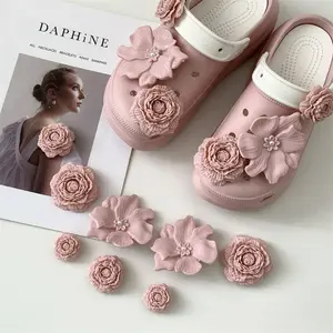USOQ Shoe Charms For Crocs Women Flower Shoes Decoration Charms Cute Shoe Charms DIY Shoe Accessories for Valentine's Day, Christmas, Thanksgiving, Birthday