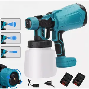High Pressure Cordless Paint Sprayer Electric Airless HVLP Spray Gun +2 Battery
