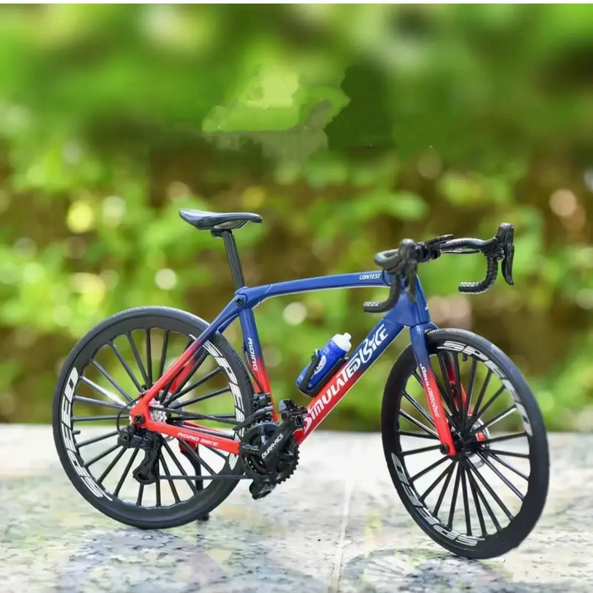 1:8 Scale Diecast Alloy Mountain Bike Model, Toy Vehicle, 20cm Long, Realistic Spokes and Disc Brakes, Gradient Matte Paint, Off-Road Tires