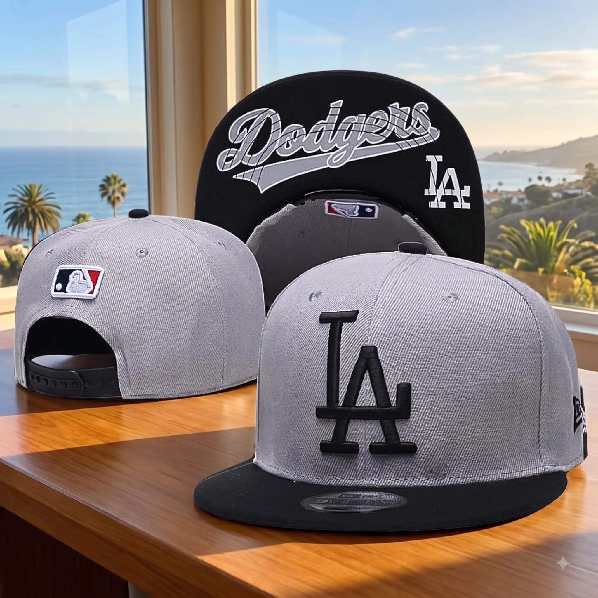 LA Dodgers Baseball Hat, Classic Flat Brih LA Logo, Trendy Casual Streetwear Accessorym Snapback Cap for Men & Women, Adjustable Sports Hat with