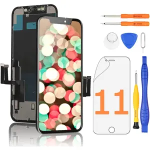 for iPhone 11 Screen Replacement Kit Full HD COF LCD Display 3D Touch Digitizer Frame Full Assembly with Repair Tool for Model A2111, A2223, A2221 Black 6.1inch